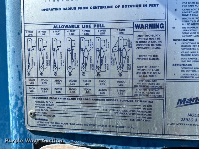 image for item DG4280 2016 Peterbilt 365 crane truck
