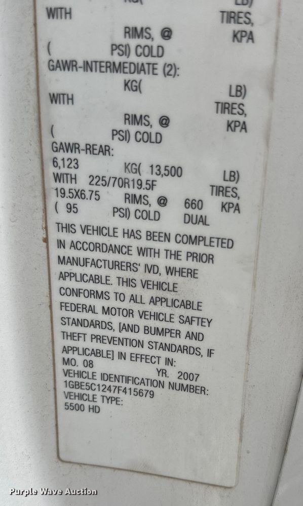 image for item DG4281 2007 Chevrolet  C5500 flatbed truck