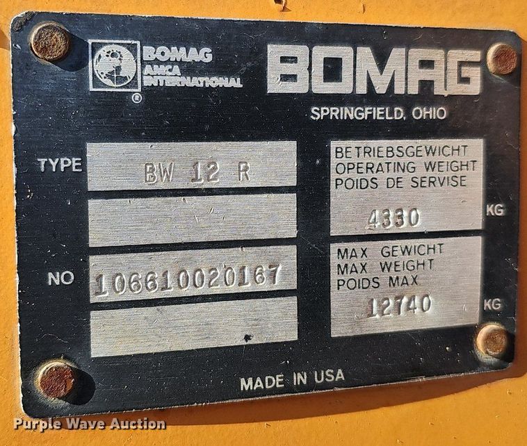 image for item DK0676 1988 Bomag BW12R pneumatic roller