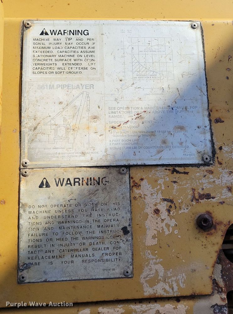 image for item DK4197 1999 Caterpillar  561M pipelayer