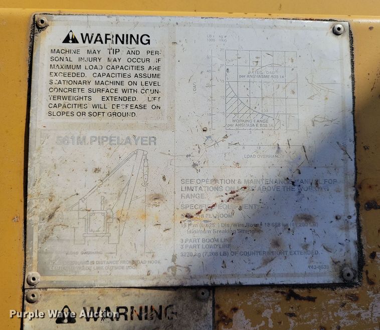 image for item DK4197 1999 Caterpillar  561M pipelayer