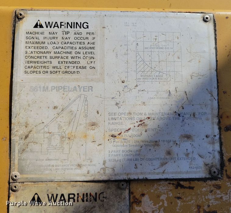 image for item DK4197 1999 Caterpillar  561M pipelayer