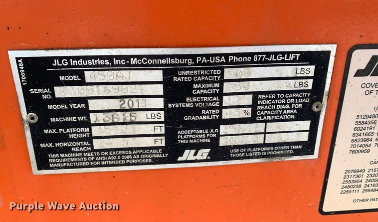 image for item DM7778 2013 JLG 450AJ series II boom lift
