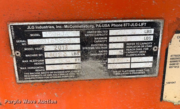 image for item DM7779 2013 JLG 450AJ series II boom lift