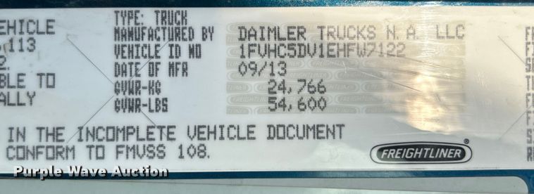 image for item DN0716 2014 Freightliner Business Class M2 dump truck