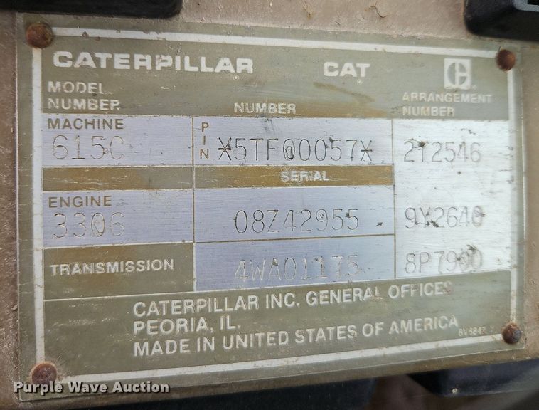 image for item DR8537 1988 Caterpillar  615C conventional scraper 