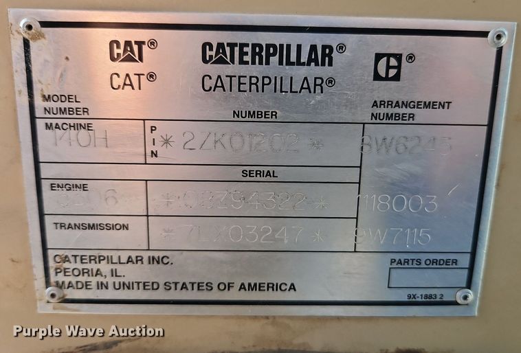 image for item DR8548 1996 Caterpillar  140H motor grader