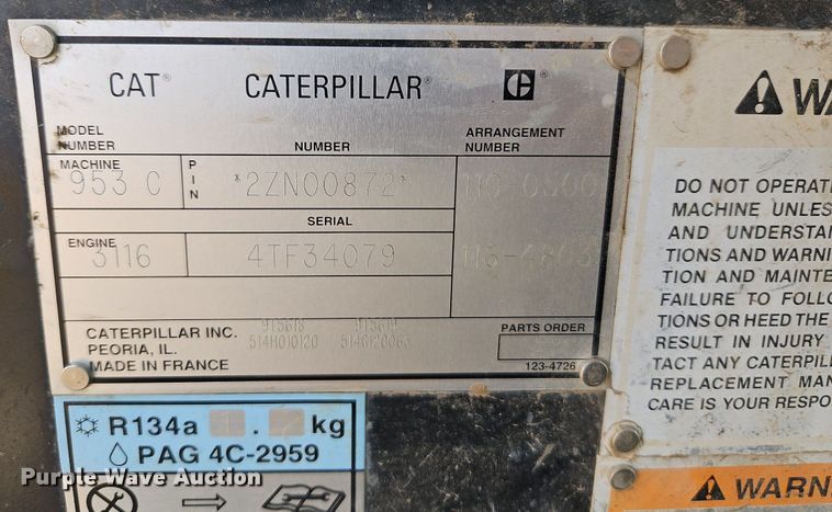 image for item DR8550 1997 Caterpillar  953C track loader