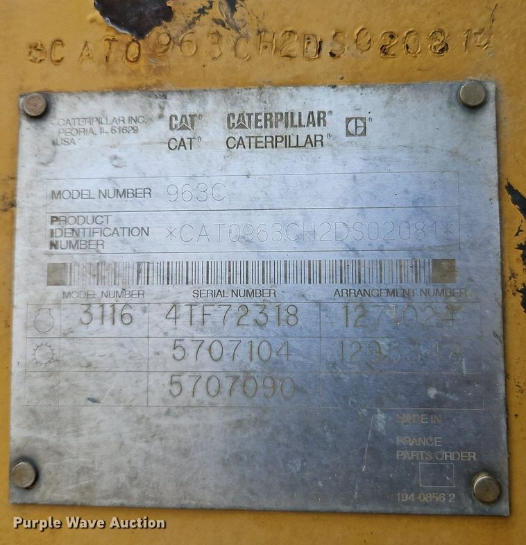 image for item DR8551 2001 Caterpillar  963C track loader