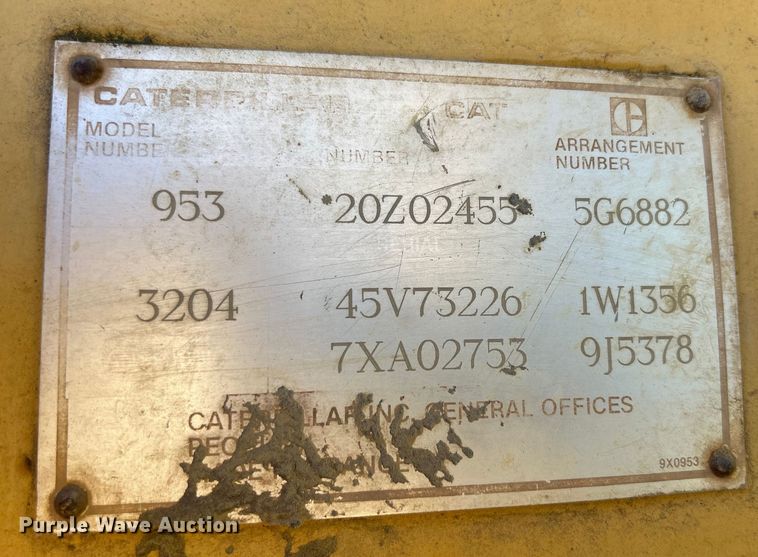 image for item DS0834 1989 Caterpillar 953LGP track loader