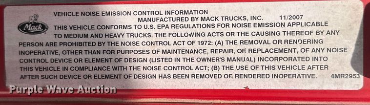 image for item EH3847 2008 Mack CHU613 dump truck