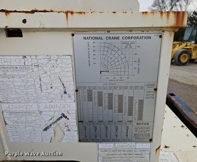 image for item EI3525 1996 Ford L8000 crane truck