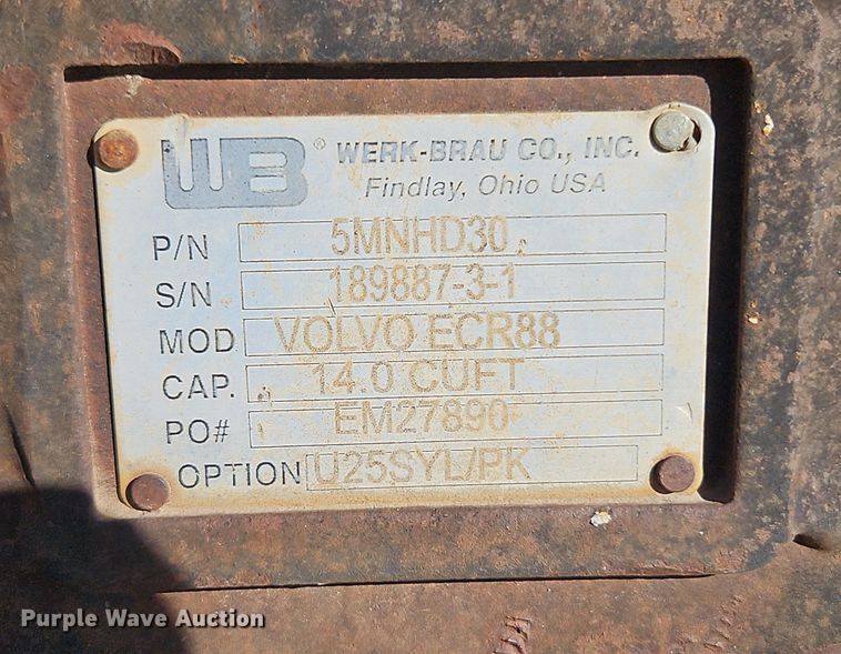 image for item EI3633 Werk-Brau Volvo ECR88 excavator bucket
