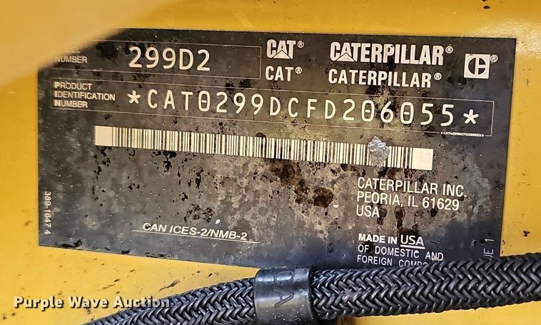 image for item EJ6100 2019 Caterpillar 299D2 tracked skid steer loader