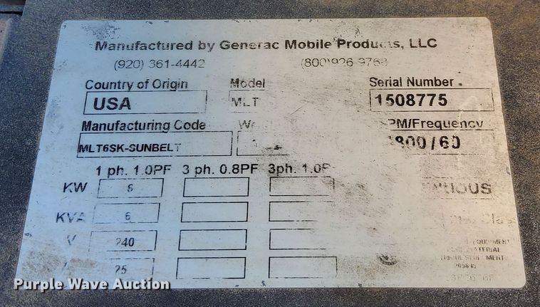image for item EK4263 Generac MLT light plant