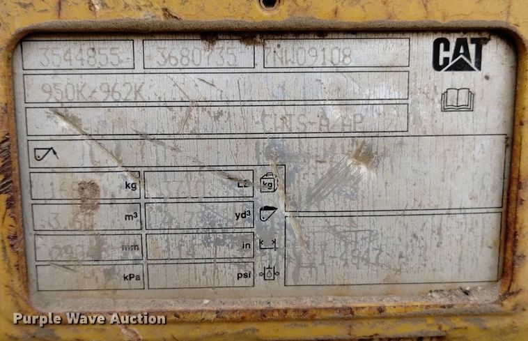 image for item EO9959 2012 Caterpillar 962K wheel loader