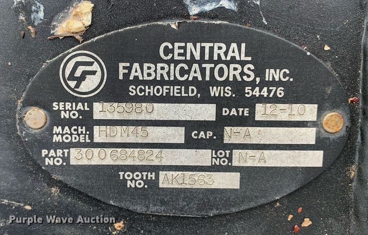 image for item KX9876 2011 Central Fabricators HDM45 24