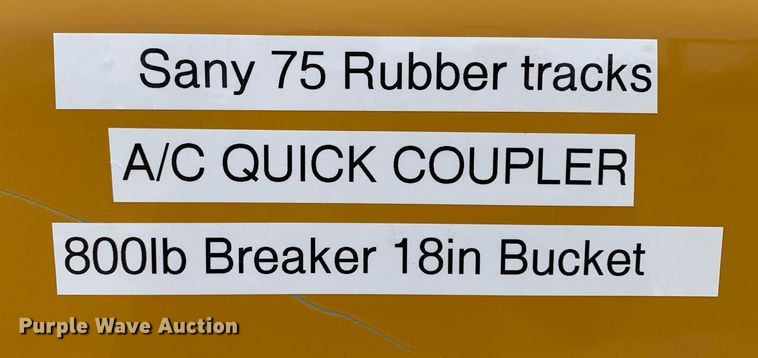 image for item KX9896 2016 Sany SY75C mini excavator