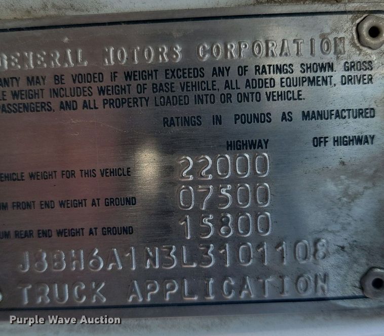 image for item LA9752 1990 GMC Tiltmaster oil distributor truck