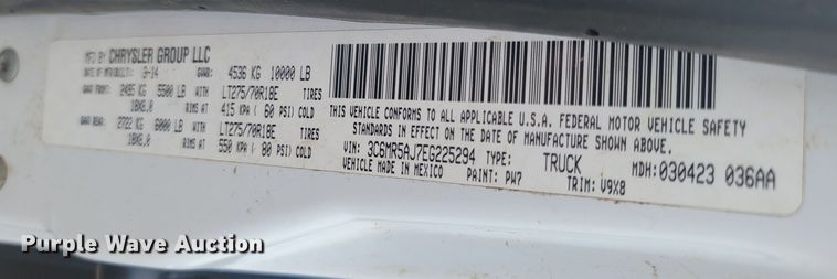 image for item LA9757 2014 Dodge  Ram 2500 pickup truck