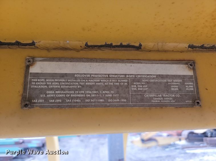 image for item LA9760 1984 Caterpillar  D6D dozer