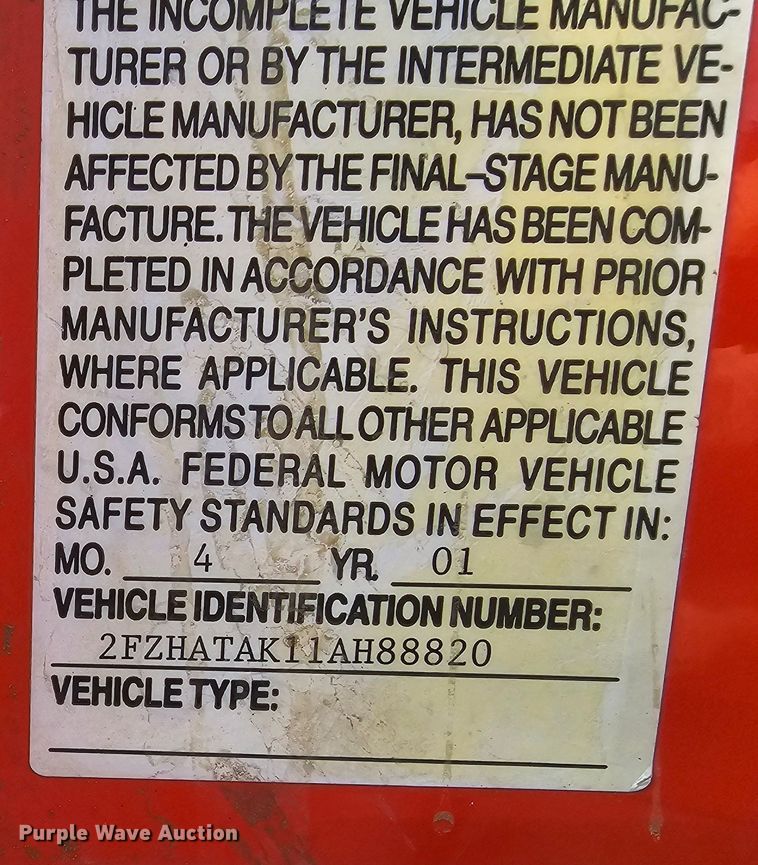 image for item MA9283 2001 Sterling L7500 dump truck