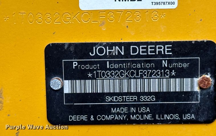 image for item ND9051 2020 John Deere 332G skid steer loader
