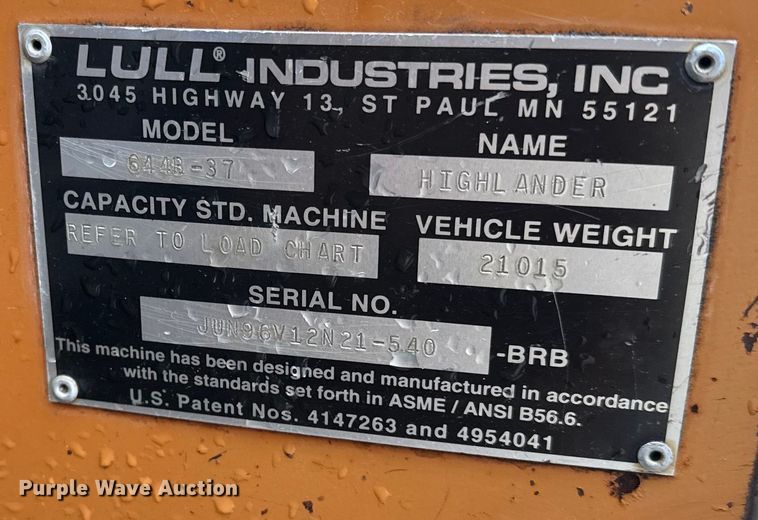 image for item NF9435 Lull 644B-37 telehandler