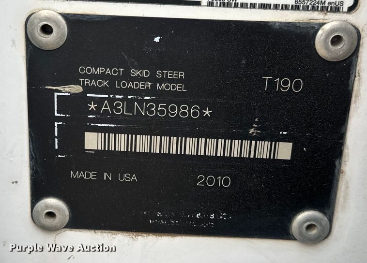 image for item NF9439 2009 Bobcat T190 tracked skid steer loader