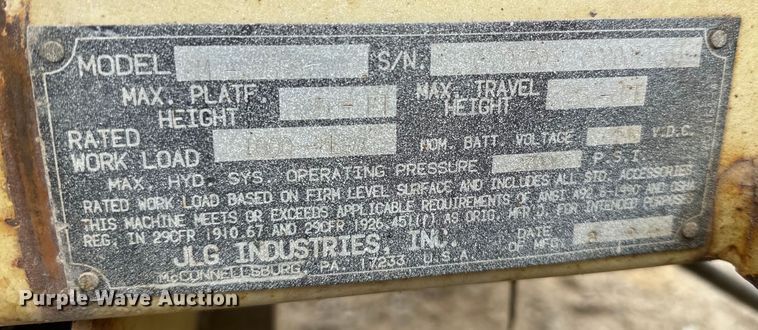 image for item NF9441 JLG CM-2558 scissor lift