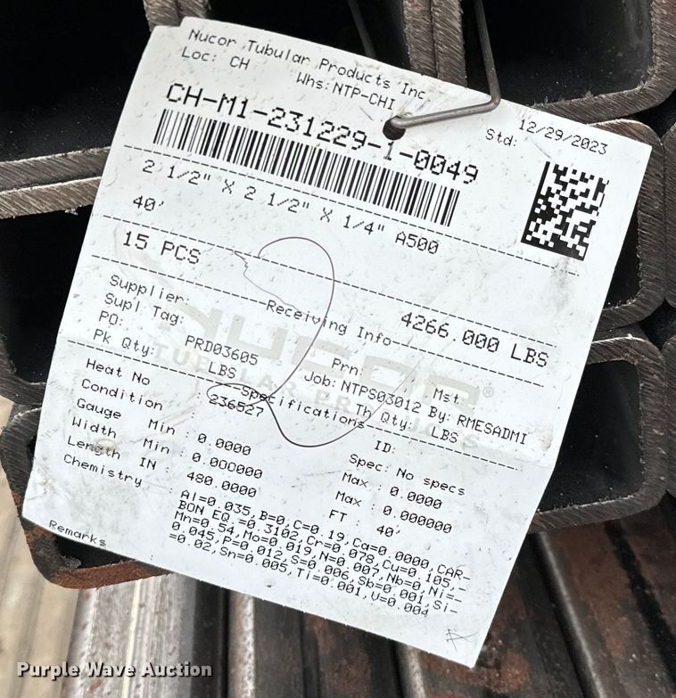 image for item NH9004 (150) steel tubes