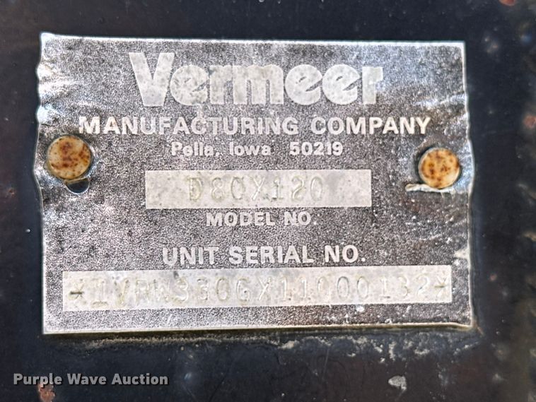 image for item NJ9470 2001 Vermeer D80x120 Navigator  directional boring unit