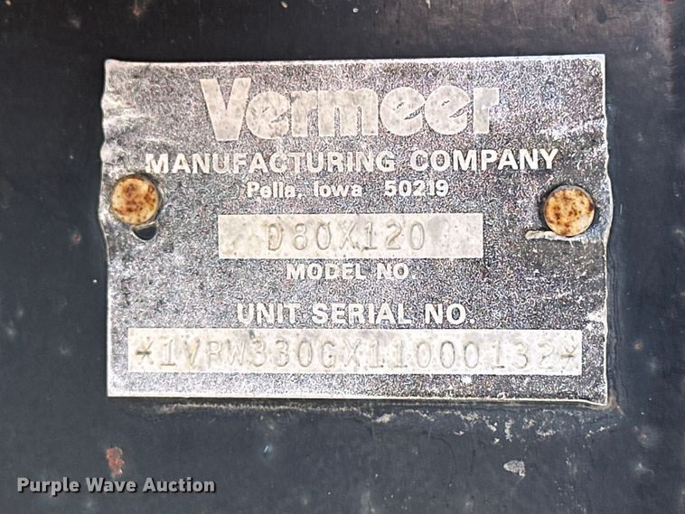 image for item NJ9470 2001 Vermeer D80x120 Navigator  directional boring unit