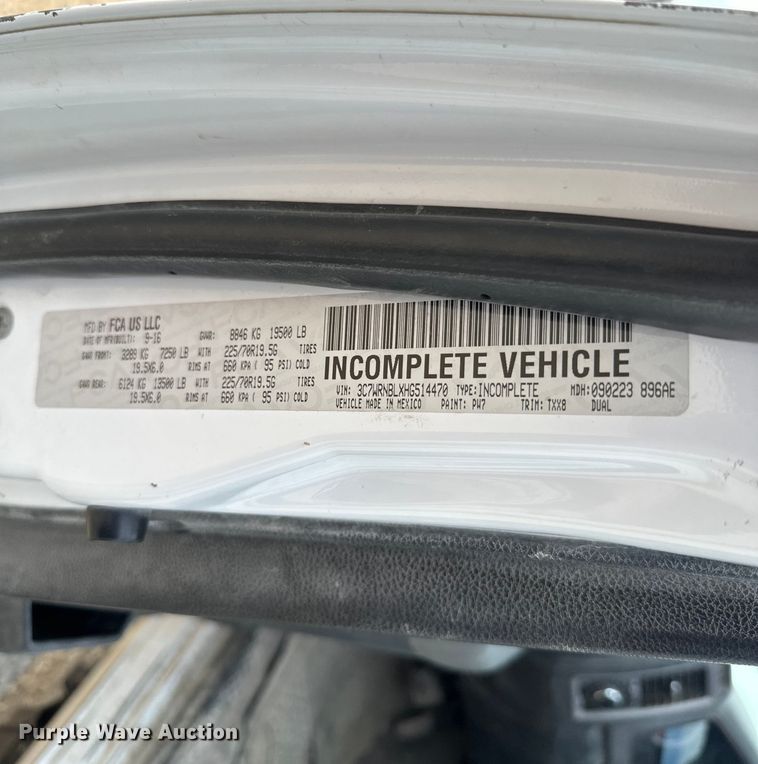 image for item NS9519 2017 Dodge Ram 5500HD bucket truck