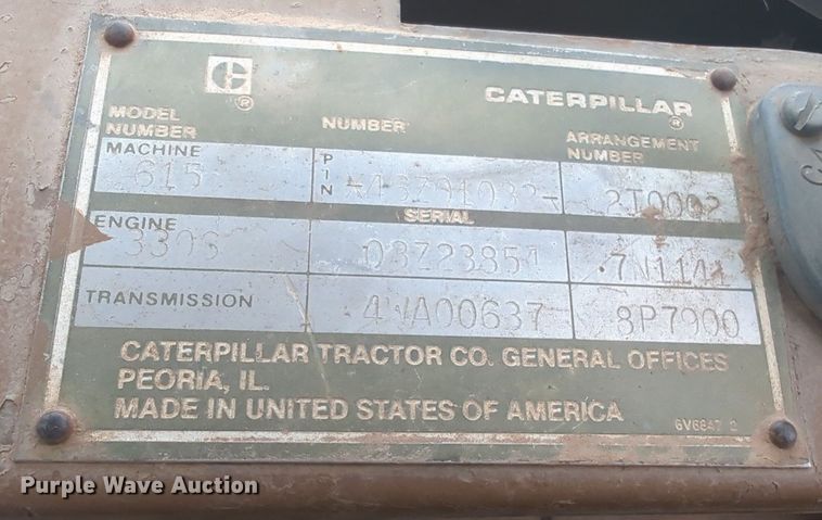 image for item NZ9403 1984 Caterpillar 615 elevating scraper