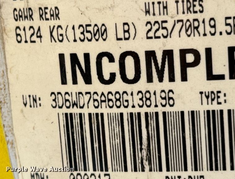 image for item OJ9662 2008 Dodge Ram 5500HD bucket truck