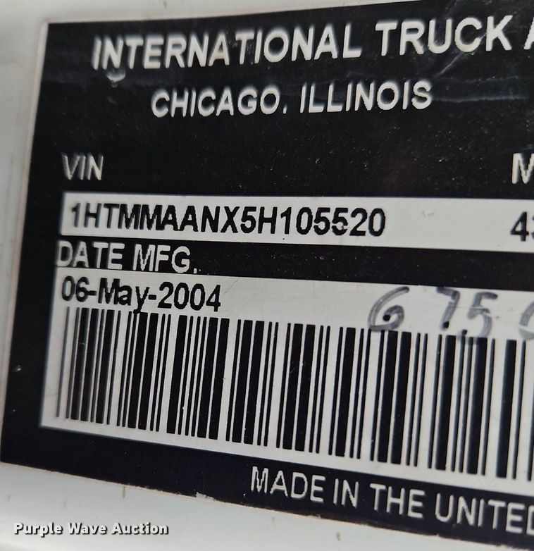 image for item OK9817 2005 International  4300 forestry bucket truck