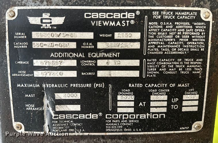 image for item OM9954 Clark GCS20MB forklift