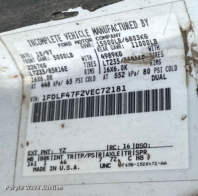 image for item OM9959 1997 Ford F450 Super Duty bucket truck