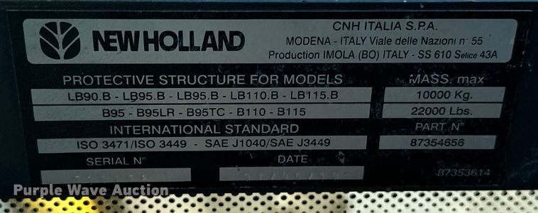 image for item OM9983 2010 New Holland  B95B backhoe