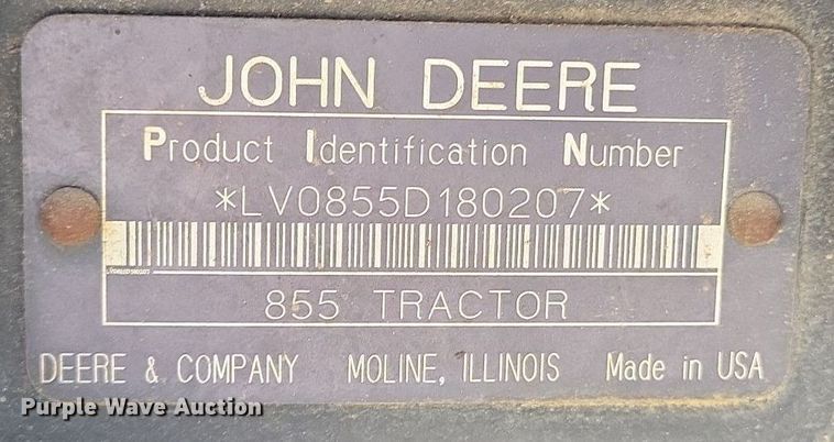 image for item DK4229 1995 John Deere 855 MFWD tractor