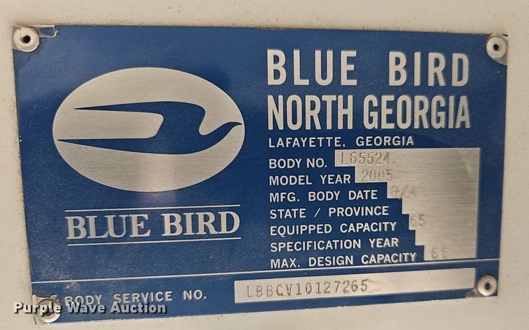 image for item DM1570 2005 Bluebird  Vision school bus