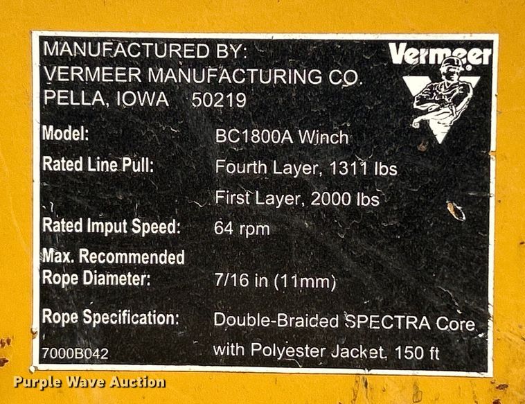 image for item DN0730 2004 Vermeer BC1800A wood chipper