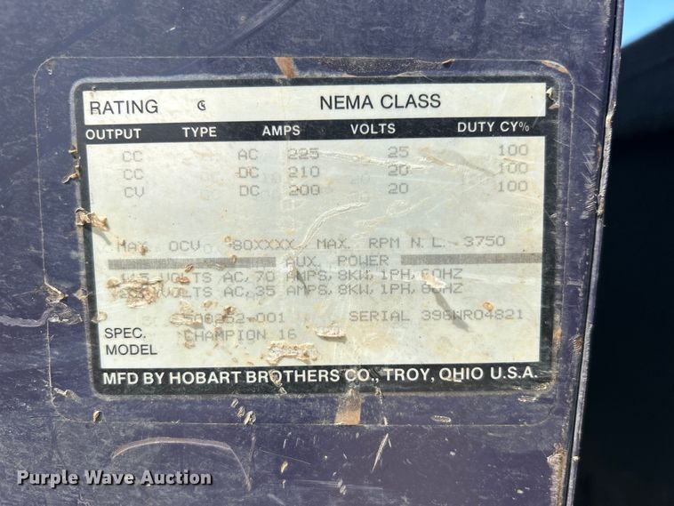 image for item DN0731 Hobart Champion 16 welder/generator