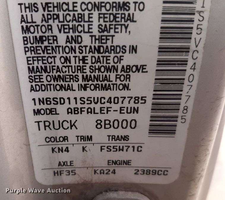 image for item DP2715 1997 Nissan pickup truck