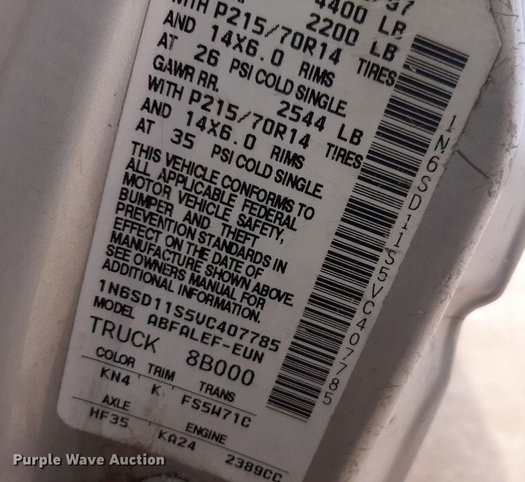 image for item DP2715 1997 Nissan pickup truck