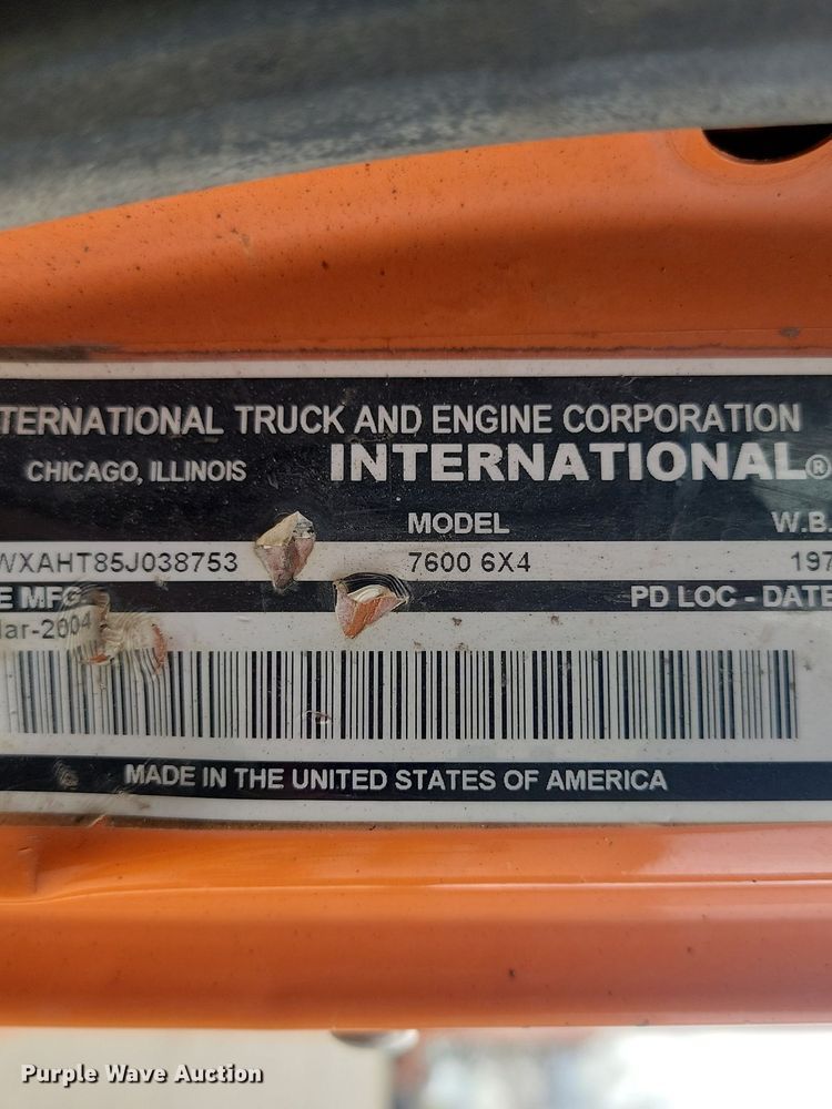 image for item DP3414 2005 International  7600 dump truck