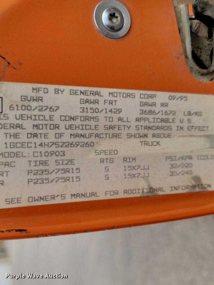 image for item DP3417 1995 Chevrolet  C1500 pickup truck