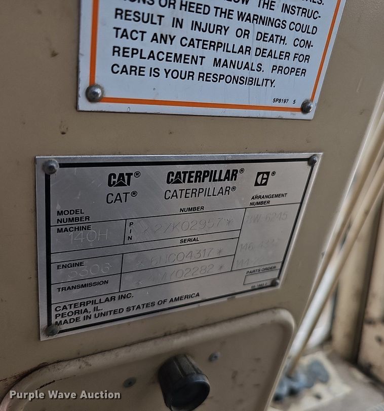 image for item DS5685 1998 Caterpillar 140H VHP motor grader