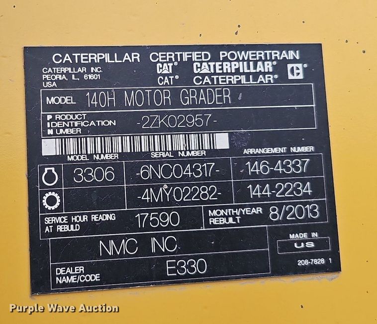 image for item DS5685 1998 Caterpillar 140H VHP motor grader